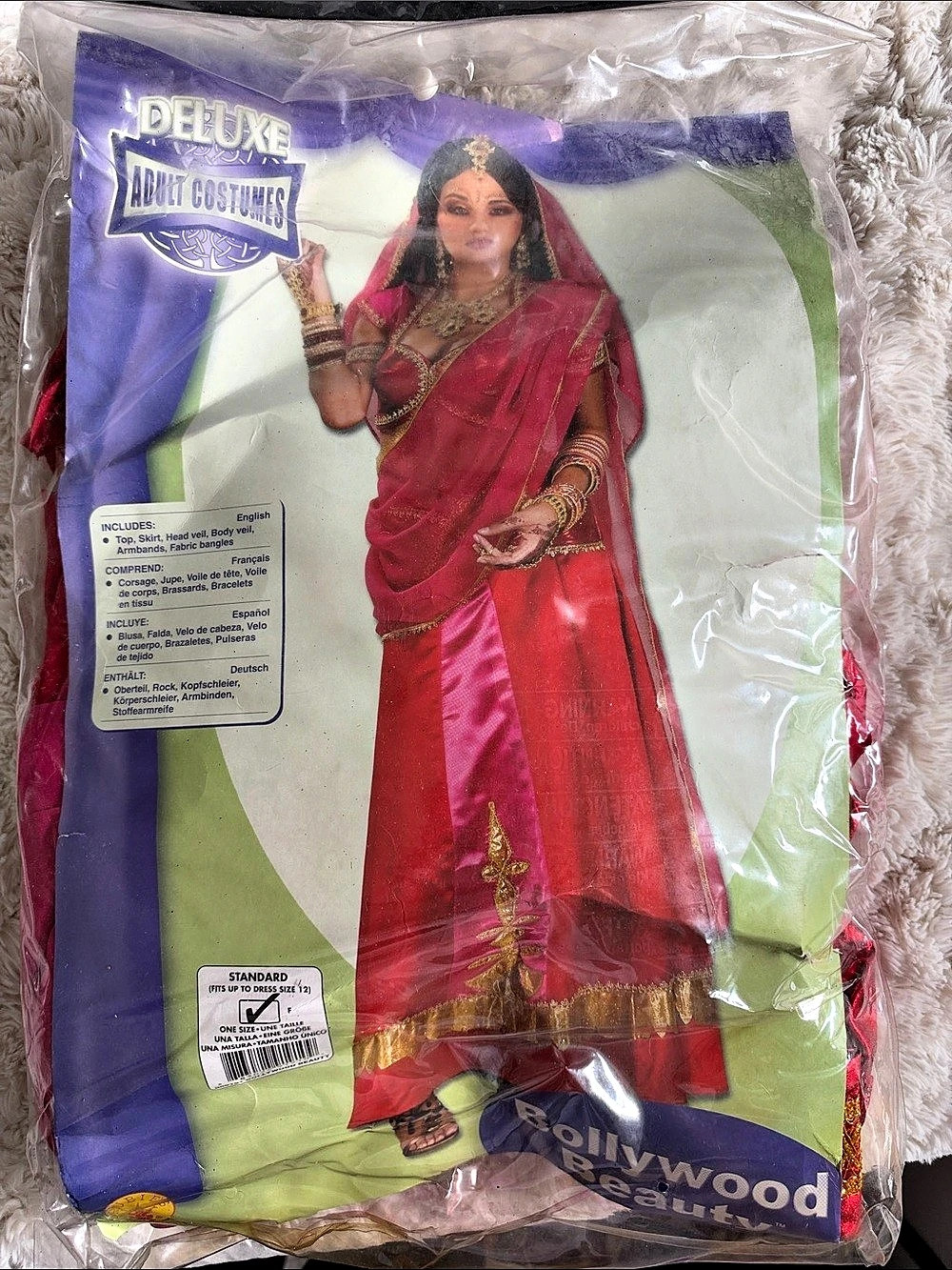 Deluxe Adult Costumes Bollywood Beauty Costume Red & Pink, One Size